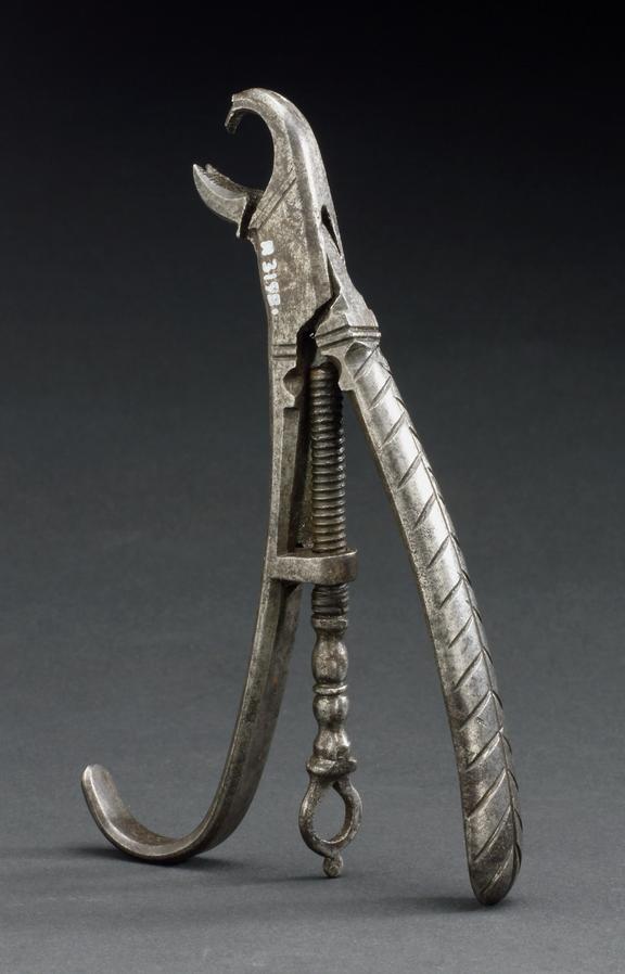 Leber-pattern dental forceps, steel, German, 1770-1800