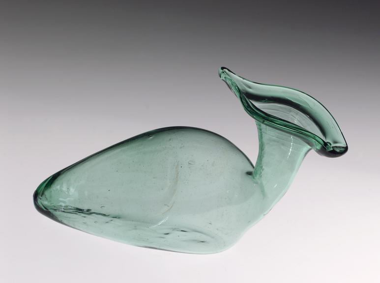 Glass, bottle shaped female urinal, 1701-1730