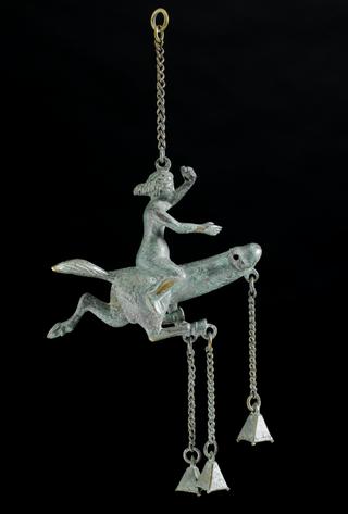 Bronze amulet with horses' hooves and mounted by a woman, Graeco-Roman, 100 BCE-400 CE