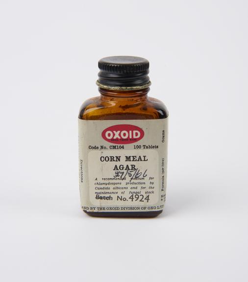 Corn meal agar by Oxoid Ltd., London, SE1, England, 1900-1980.