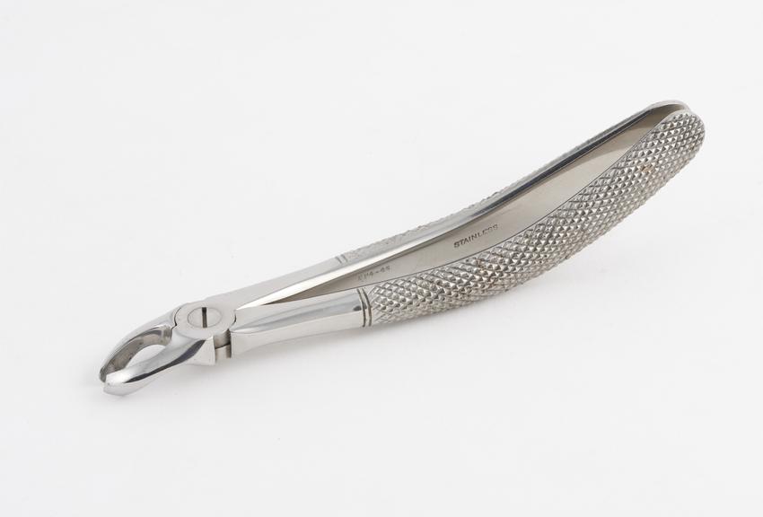 Dental forceps, no.18, for left upper molars, stainless steel