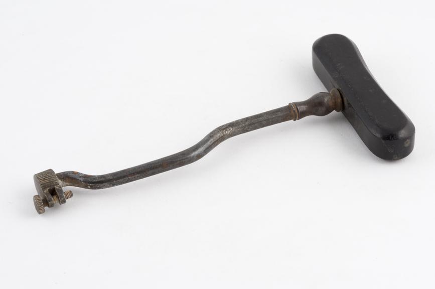 Dental key, double bend steel with ebony handle