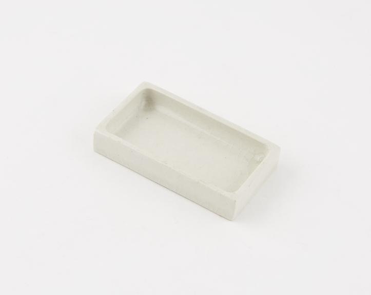 Instrument tray, glazed white porcelain, probably English