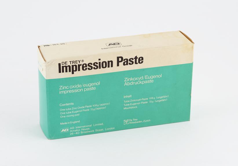 Boxed set of De Trey zinc-oxide-eugenol impression paste