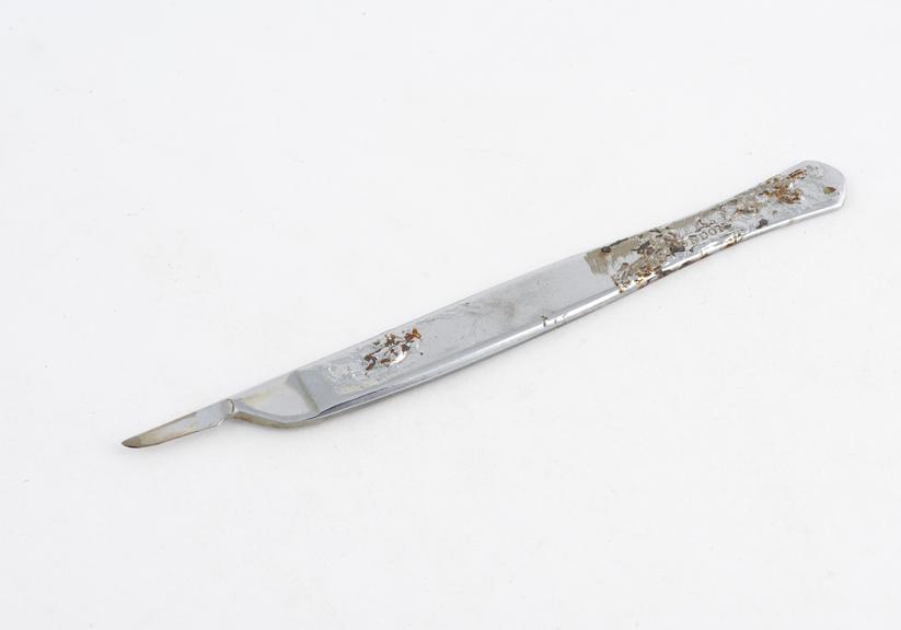 Gingivectomy knife, chrome plated steel, by Weiss, London