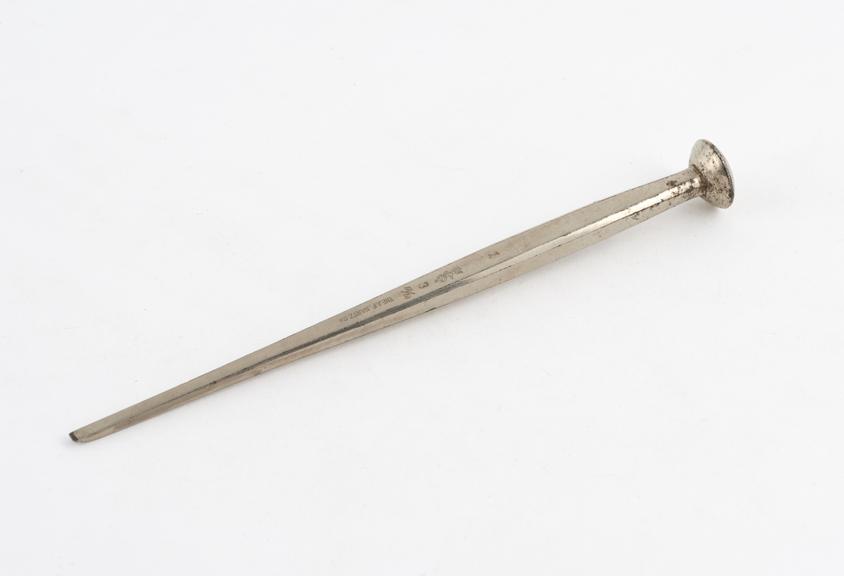 Partsch chisel, nickel plated steel, by the J.F. Hartz Co