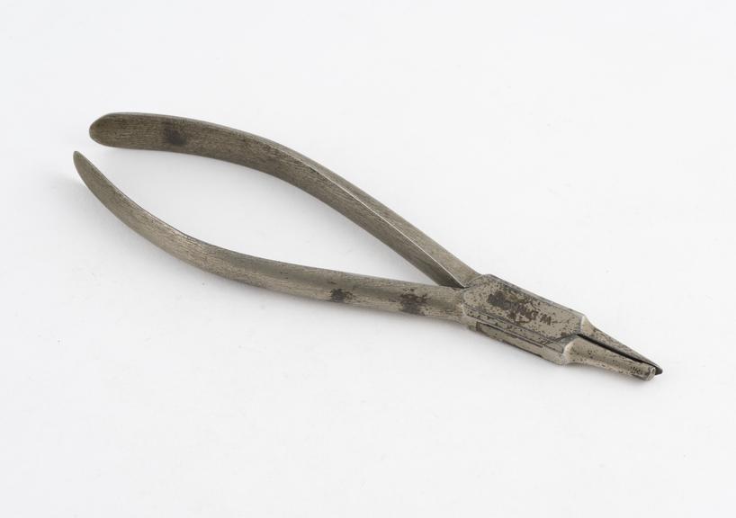 Contouring pliers(?), nickel plated steel