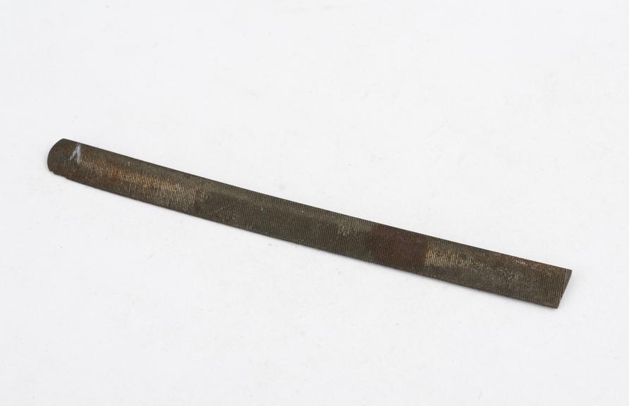 File, flat, broken, steel, probably French, 1860-1900