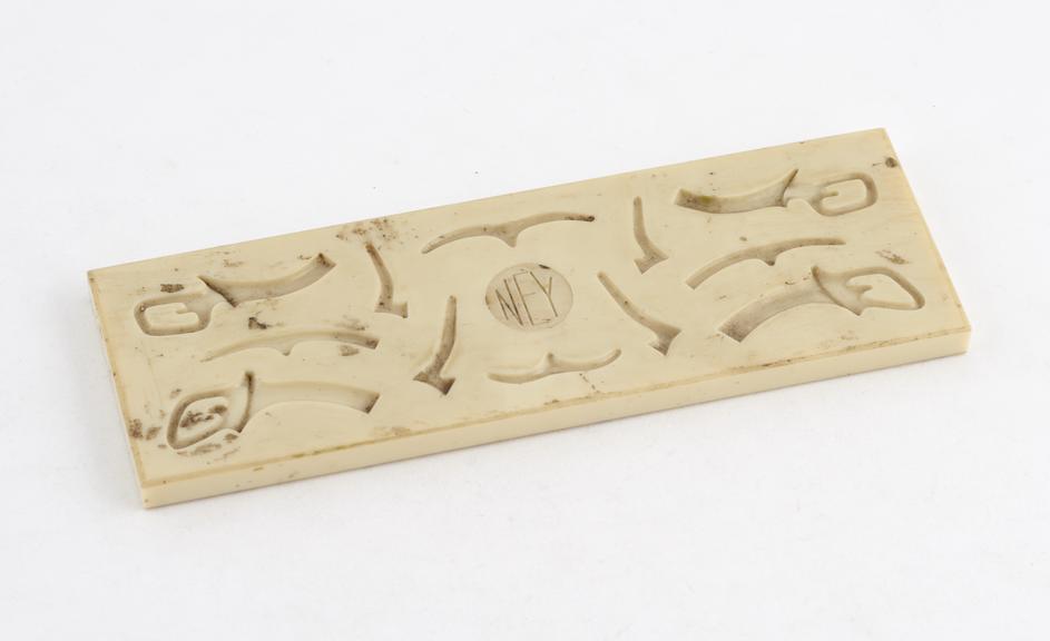 Waxing die, for making clasp forms for partial dentures by the