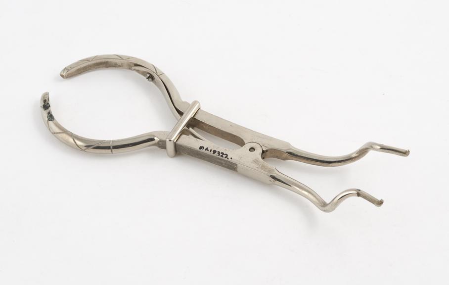 Rubber dam clamp forceps, Brewer's nickel-plated steel, by C