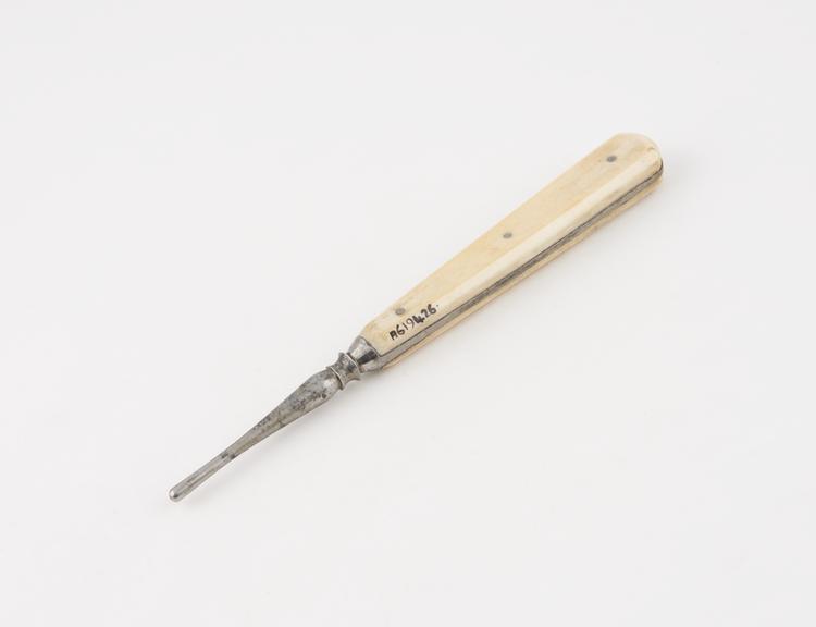 Dental burnisher, steel with rivited ivory handle, English