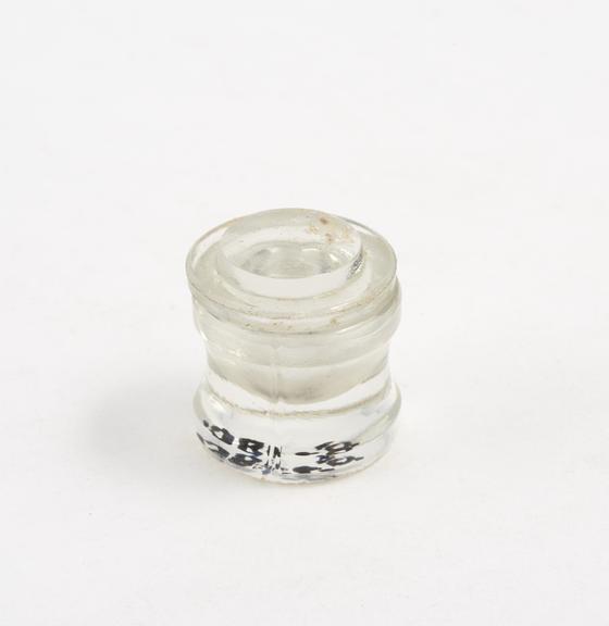 Lidded glass pot, for dental use, possibly English, 1960-1975