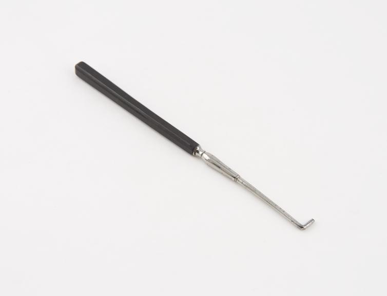 Dental stopper, steel, with ebony handle, probably English