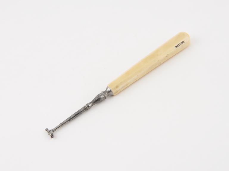 Dental burnisher, steel with ivory handle, probably English