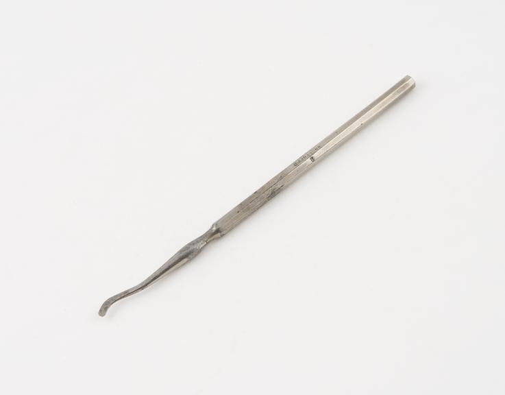 Dental plastics instrument, no.8, nickel plated steel, by C