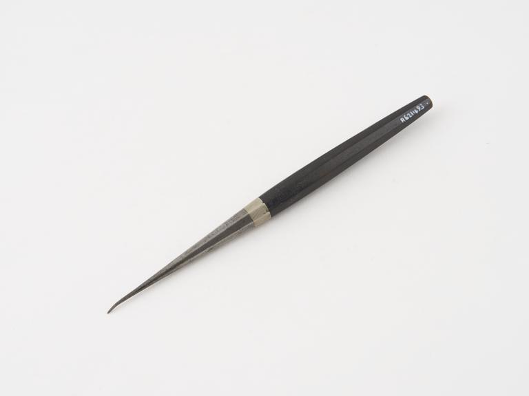 Dental probe, steel with ebony handle, by S.S