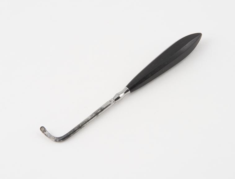 Dental excavator, steel with ebony handle, probably English