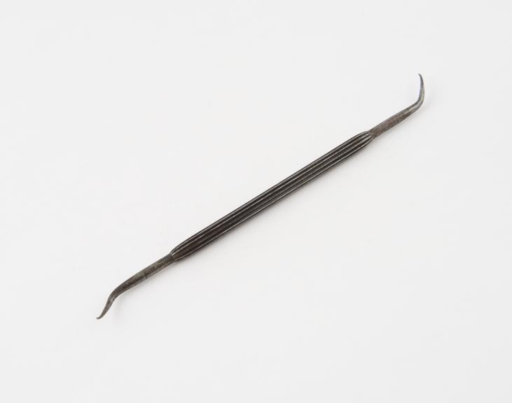 Dental probe, double ended, steel, English, 1850-1880