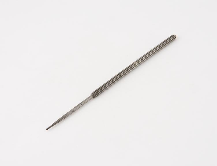 Dental hand bur, steel, English, 1845-1880