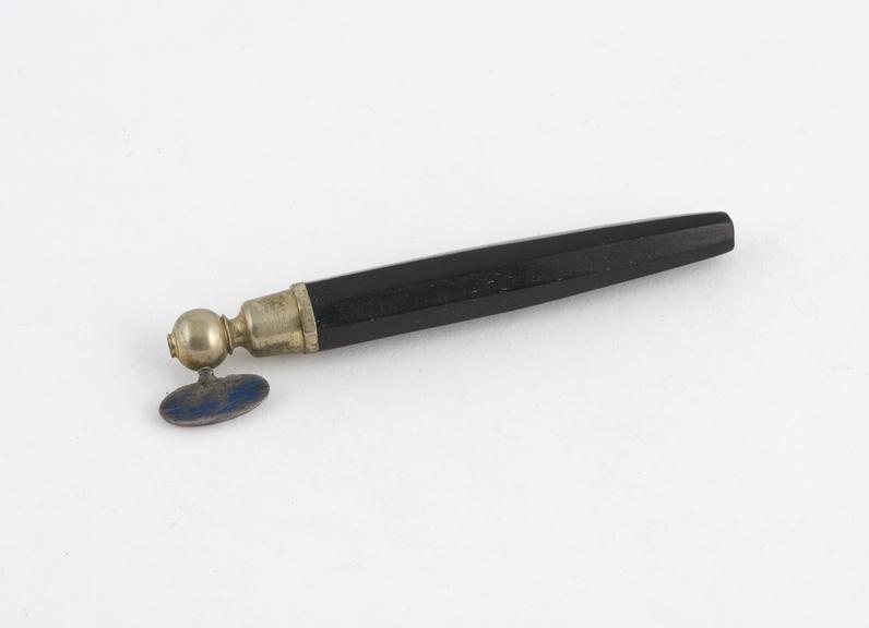 Dental socket handle, ebony with brass ferrule