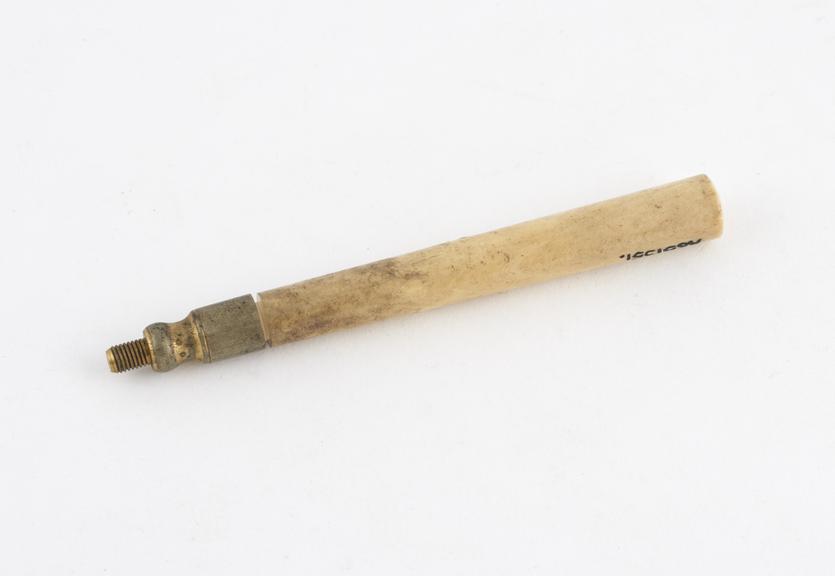 Socket handle, ivory with gilt brass ferrule, English, 1860-1880