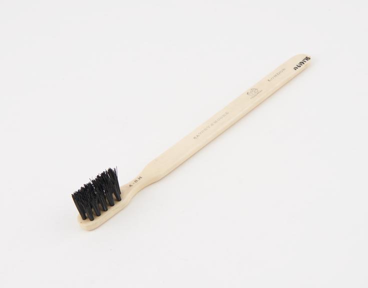 Toothbrushes, bone handle, black bristles