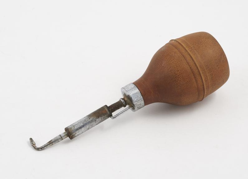 Hot air syringe, chrome plated brass nozzle, rubber bulb