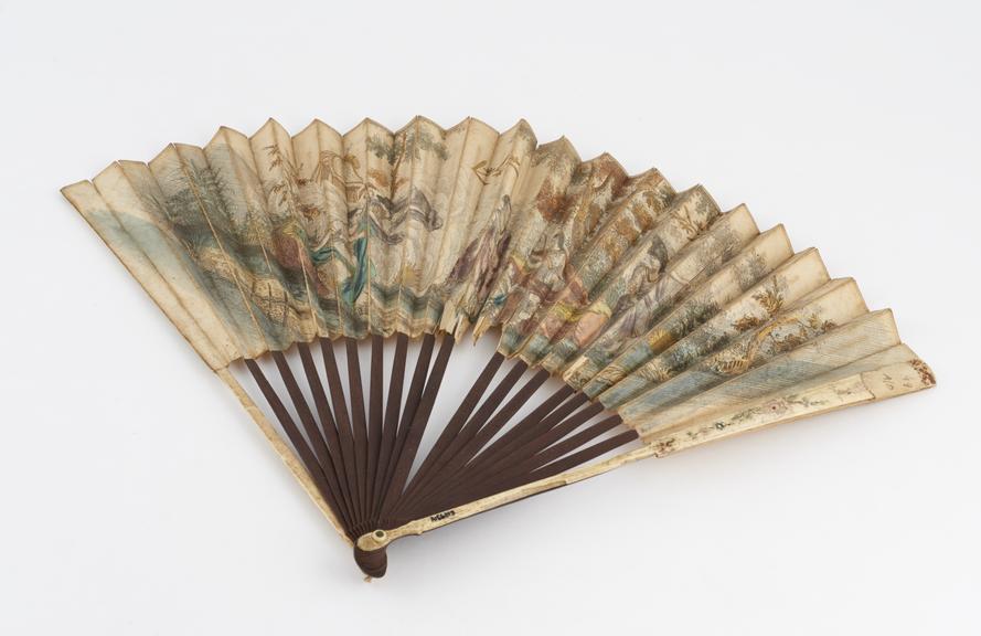 Mid 18th century bone and paper fan