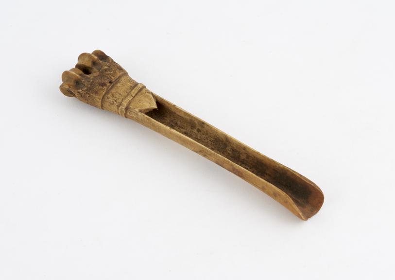 Apple scoop, carved from sheep's tibia, European