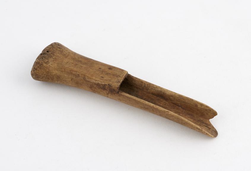 Apple scoop carved from bone, European, nineteenth century