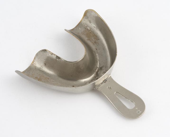 Lower impression tray, form P size 4, nickel plated brass