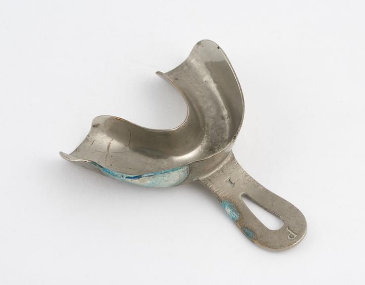 Lower impression tray, form P size 1, nickel plated brass