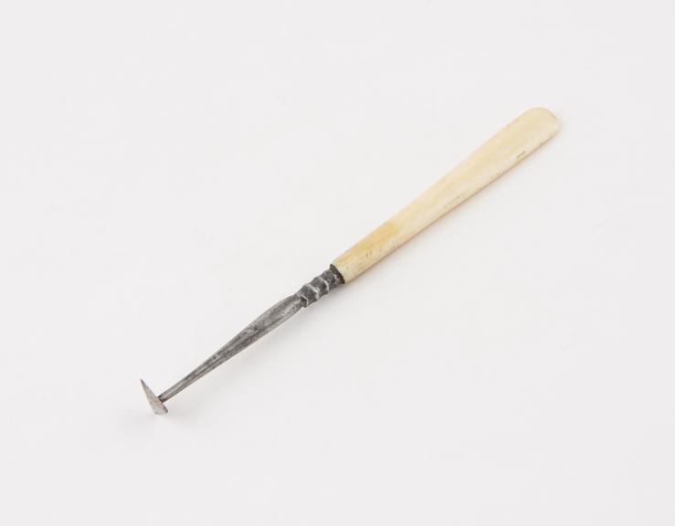 Dental descaler, steel with ivory handle, probably English