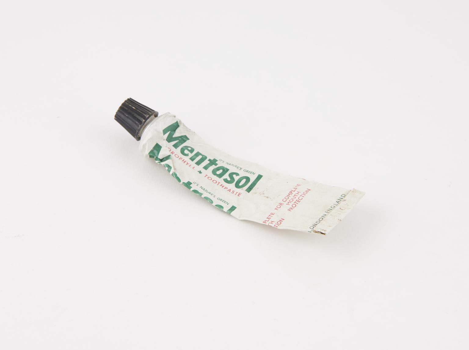 Moledol Toothpaste Tube for 'Mentasol' toothpaste | Science Museum Group Collection
