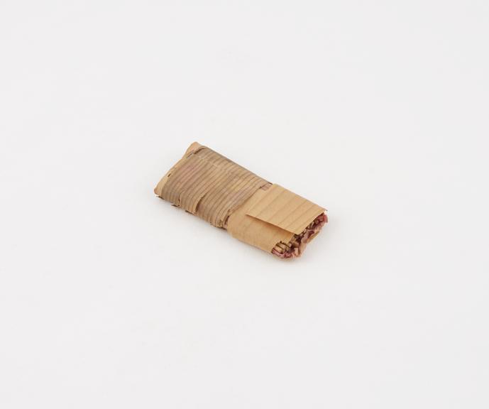 Toothpick, in wood shaving case, no provenance, 1850-1930