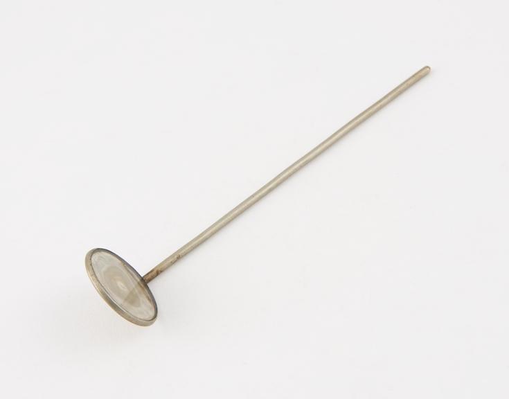 Dental mirror, no handle, nickel-plated brass frame