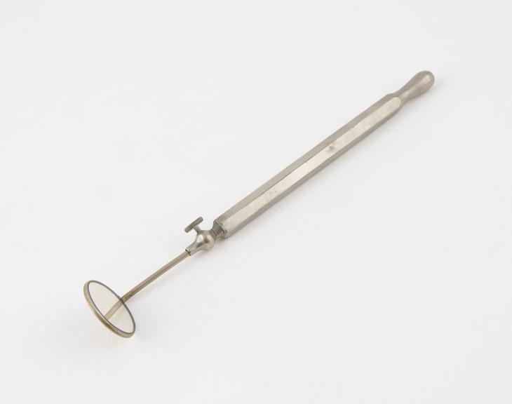 Dental mirror, adjustable, nickel-plated brass