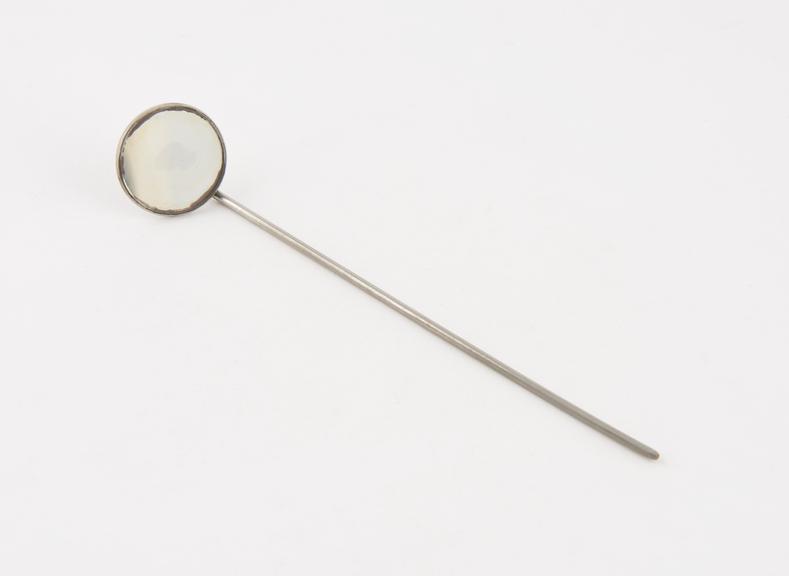 Dental mirror, no handle, nickel-plated brass frame