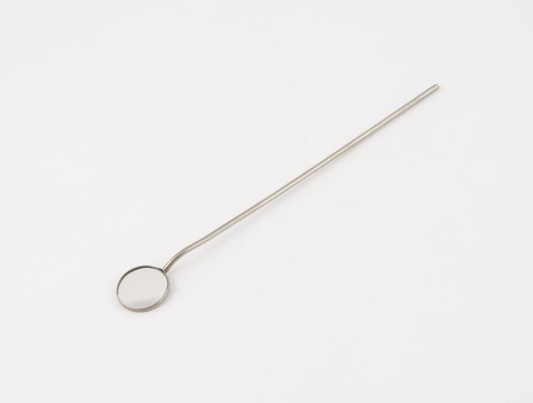 Dental mirror, no handle, nickel-plated brass frame