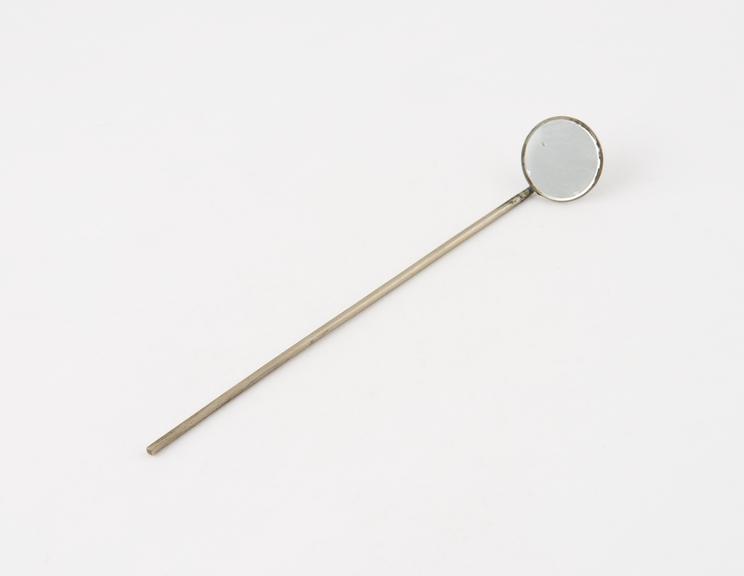 Dental mirror, no handle, nickel plated brass frame