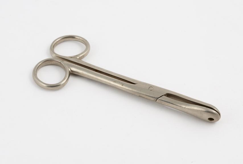 Esmarch's tongue forceps, nickel plated steel, unsigned