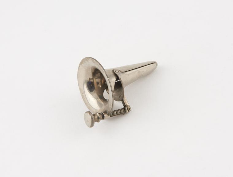 Nasal speculum, nickel plated brass, Germany, 1920-1940