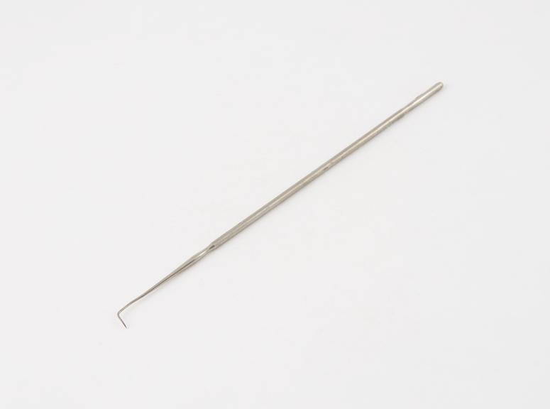 Dental probe, nickel plated steel, 1901-1930