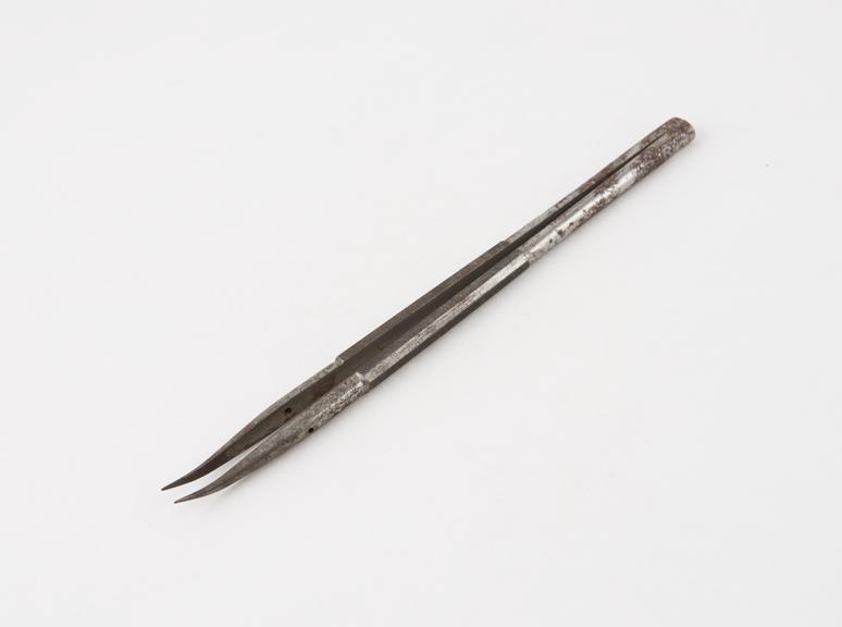 Dressing tweezers, steel, English, 1850-1890