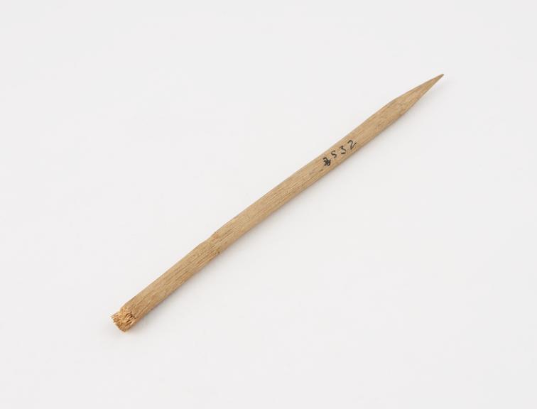 Toothbrush, made from frayed twig, no provenance, 1850-1912