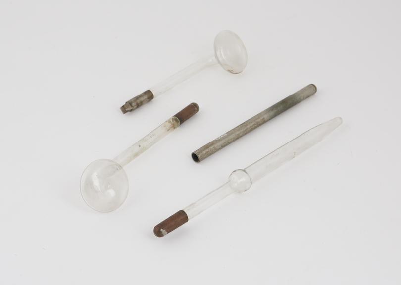 Three glass electrodes and one metal electrode (?) used for a