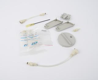 Plastic bag containing accessories for Model 362 Gene Scanner, United States, 1989