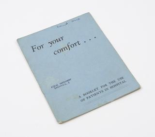 Religious booklet for the use of patients in hospital, Liverpool Royal Infirmary, 1940-1970