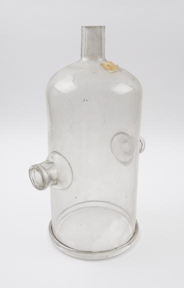 Clear glass bell jar , cylindrical