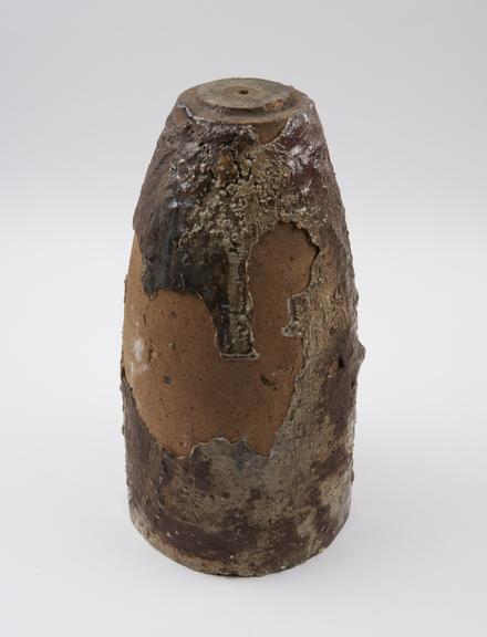 Tall earthenware crucible, possible English, 19th century